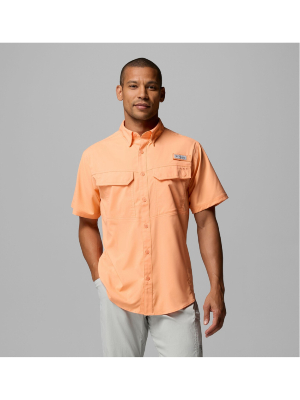 Men's Columbia PFG Skiff Guide 11 Casual Button Down Shirt XL Orange